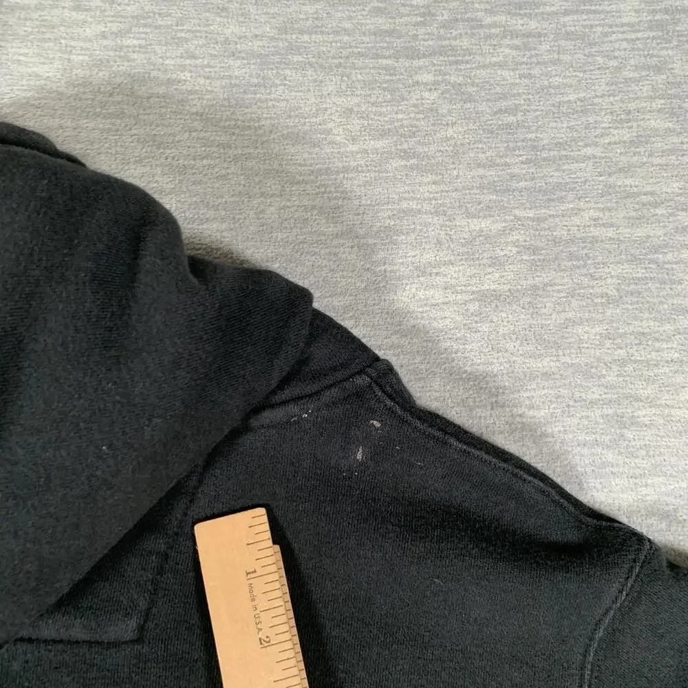 CAT Hoodie Mens XL Black Pullover Fleece Kangaroo Pocket Logo Workwear Graphic